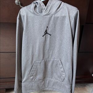 Jordan Men's Heather Gray Crewneck Hoodie with Jumpman Logo